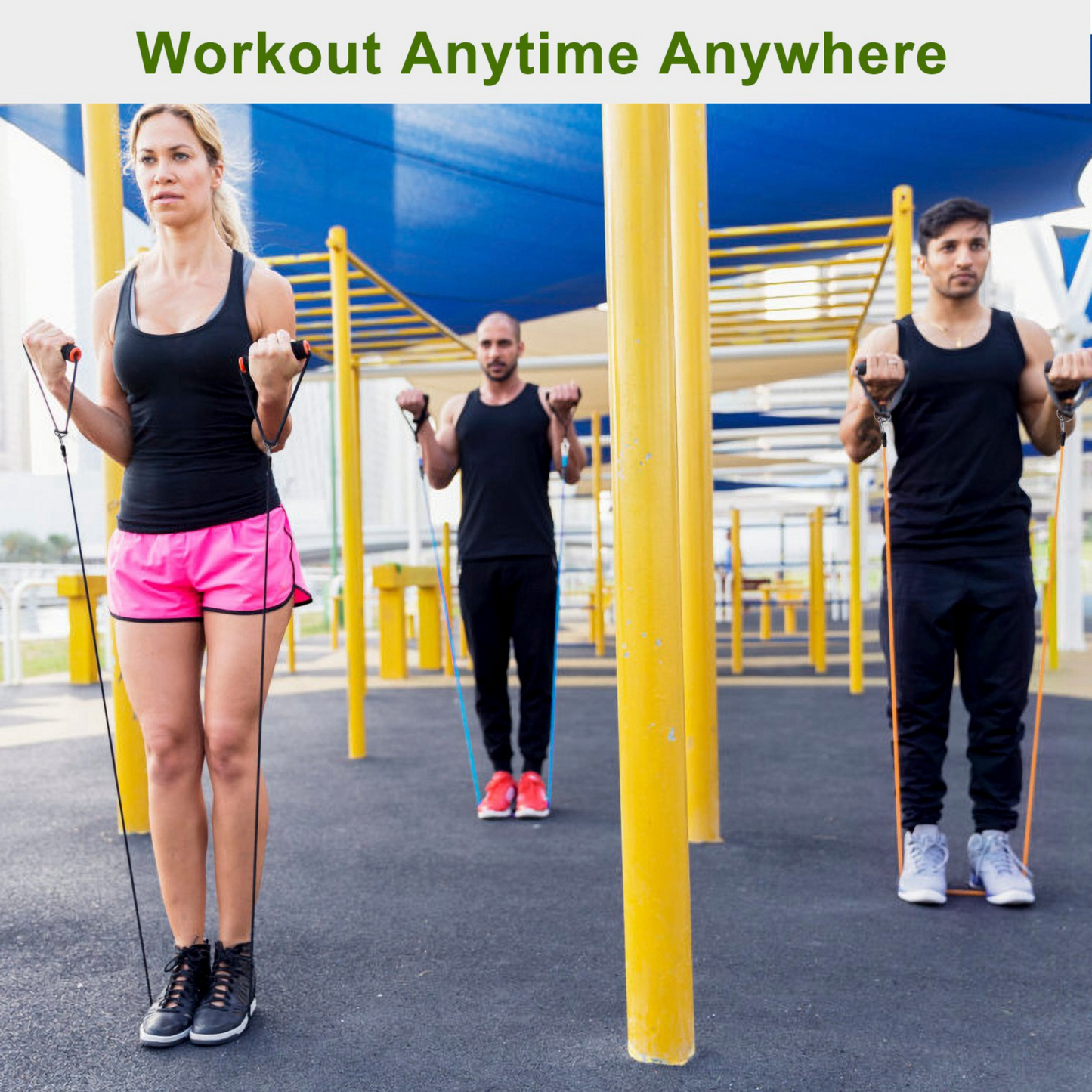 11Pcs Resistance Bands Set Workout Tubes Up to 100lbs