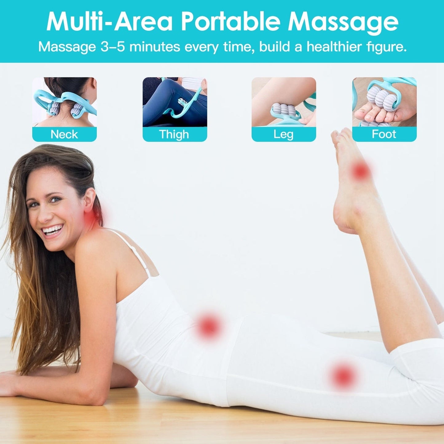 360 Rotatable Neck Roller Massager Portable Trigger Point Pain Relief