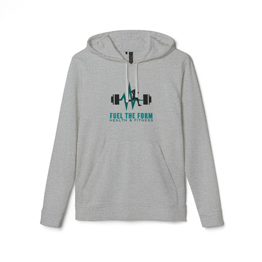 Fitness Hoodie – 'Fuel the Form' Dumbbell Heartbeat Graphic