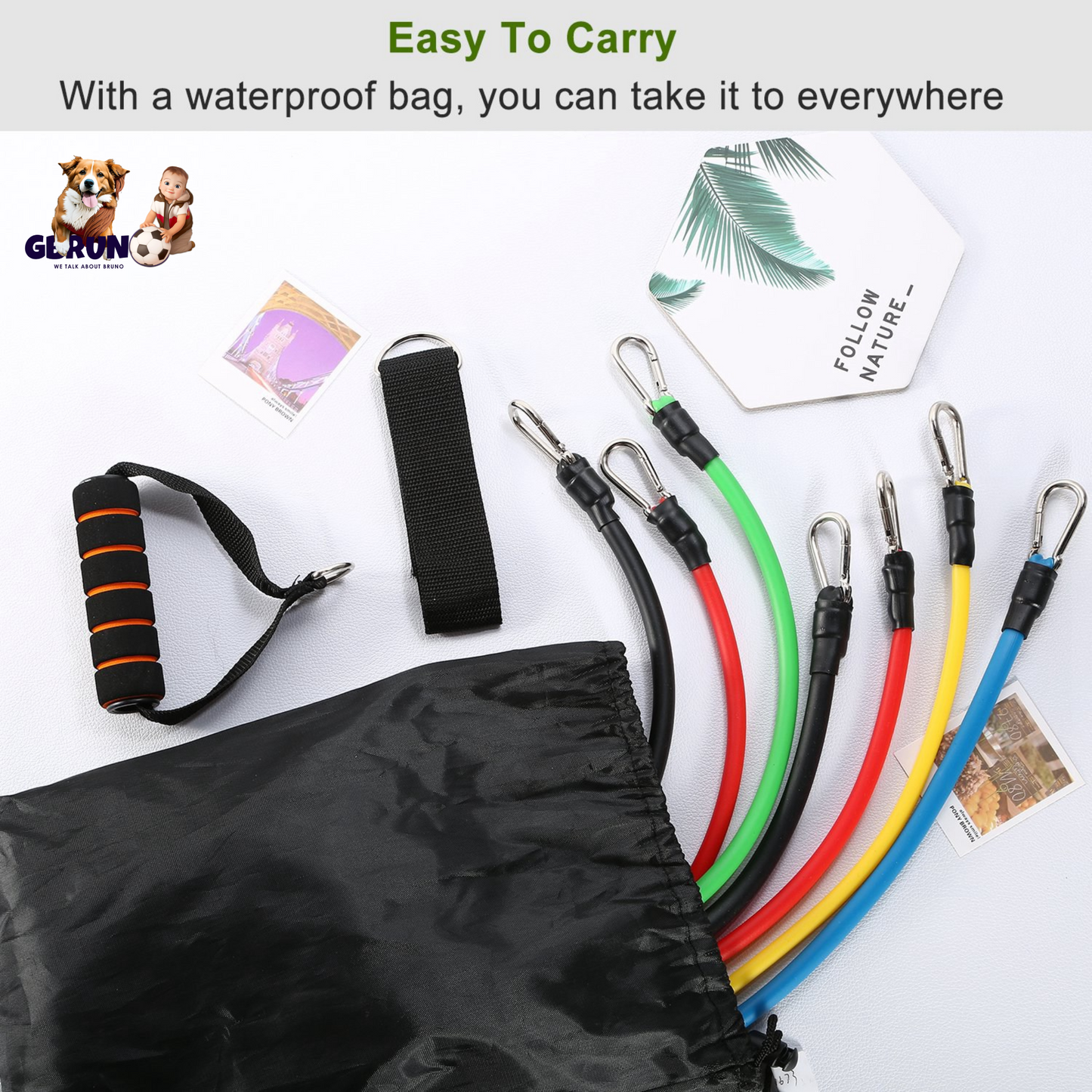 11Pcs Resistance Bands Set Workout Tubes Up to 100lbs