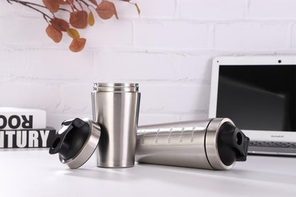 304 Stainless Steel Protein Shaker Bottle with Lid and Ball