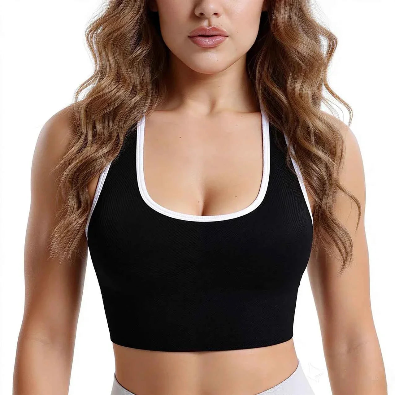 Seamless Ribbed Racerback Sports Bra