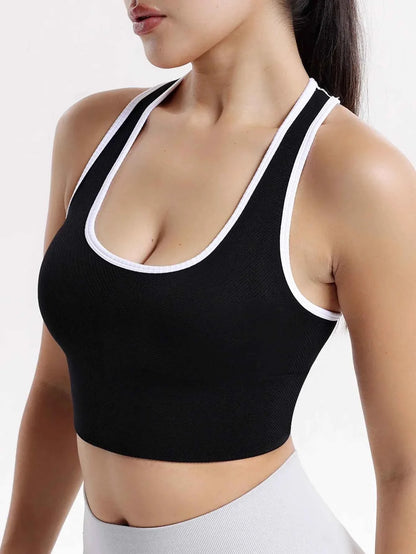 Seamless Ribbed Racerback Sports Bra