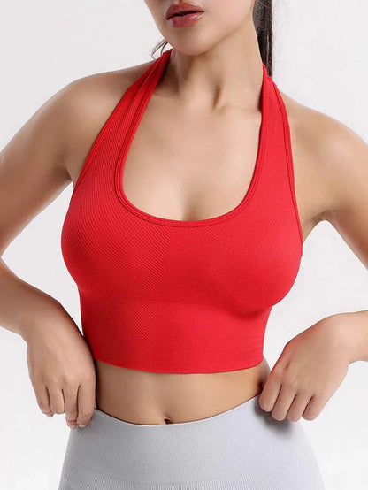 Seamless Ribbed Racerback Sports Bra