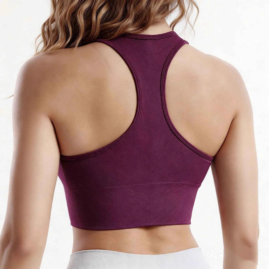 Seamless Ribbed Racerback Sports Bra