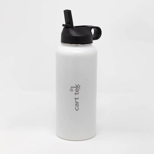 White Cart Tek 32 Oz Thermos Bottle with XL Holder