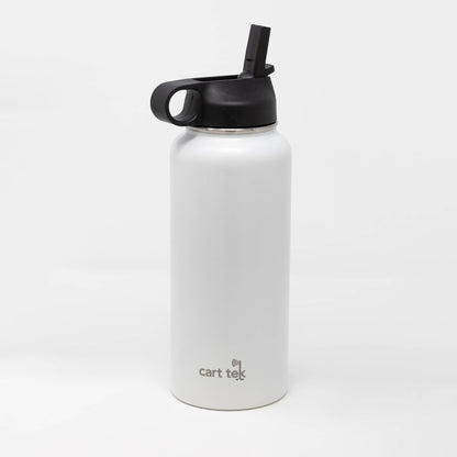 White Cart Tek 32 Oz Thermos Bottle with XL Holder