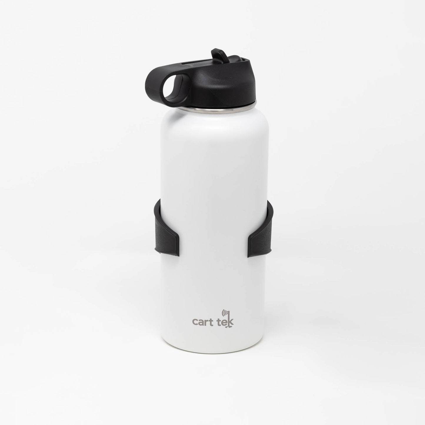 White Cart Tek 32 Oz Thermos Bottle with XL Holder